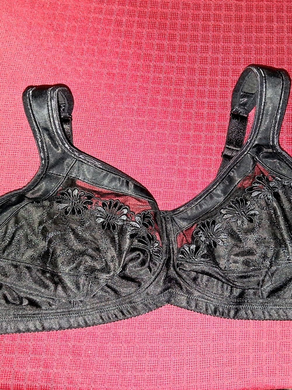 ANITA International 50C Black Lace Floral Support Bra - Women Intimates